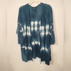 Torrid Blue and White Tie-Dye Cardigan